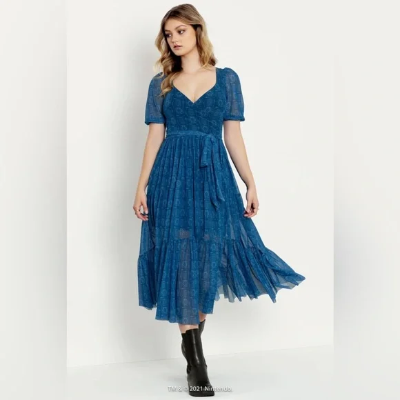 Zelda Weapons Wrap Midaxi Dress, Blackmilk size small - Picture 2 of 9